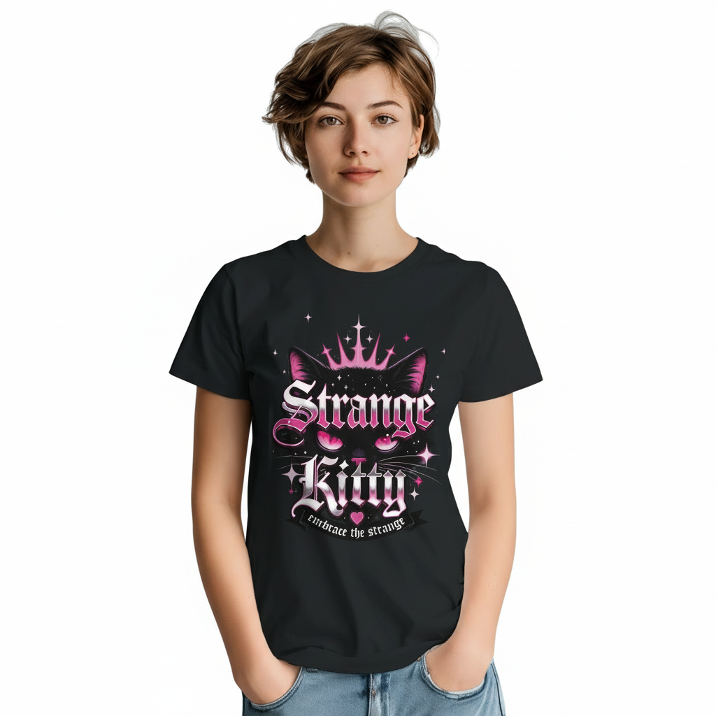 Strange Kitty - Heavyweight Unisex Crewneck T-shirt | Gildan® 5000