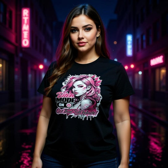 Bitch Mode - Classic Unisex Crewneck T-shirt | Gildan® 64000 Black