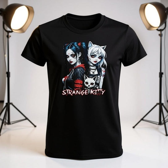 Strange Kitty - Classic Womens Crewneck T-shirt | Gildan® 64000L