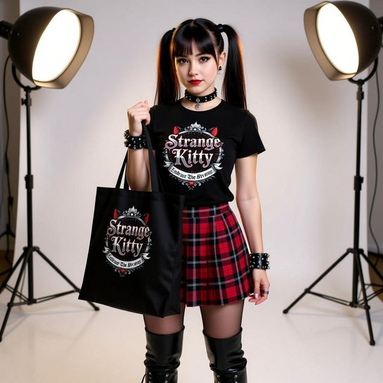 Strange Kitty - Classic Tote Bag Black