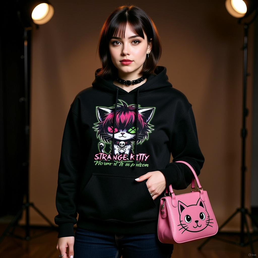 Strange Kitty - Classic Unisex Pullover Hoodie | Gildan® 18500
