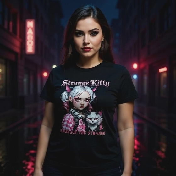 Strange kitty Heavyweight Unisex Crewneck T-shirt | Gildan® 5000