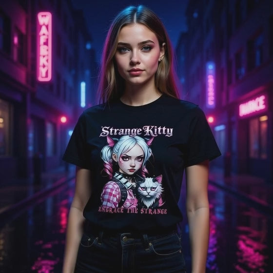 Strange kitty Heavyweight Unisex Crewneck T-shirt | Gildan® 5000